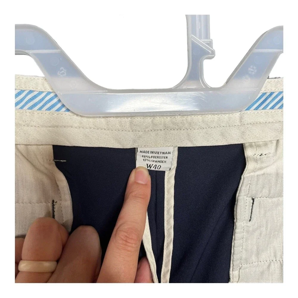 FOOTJOY Golf Shorts Mens Flat Front Navy Blue  Size W 40 - Picture 3 of 9